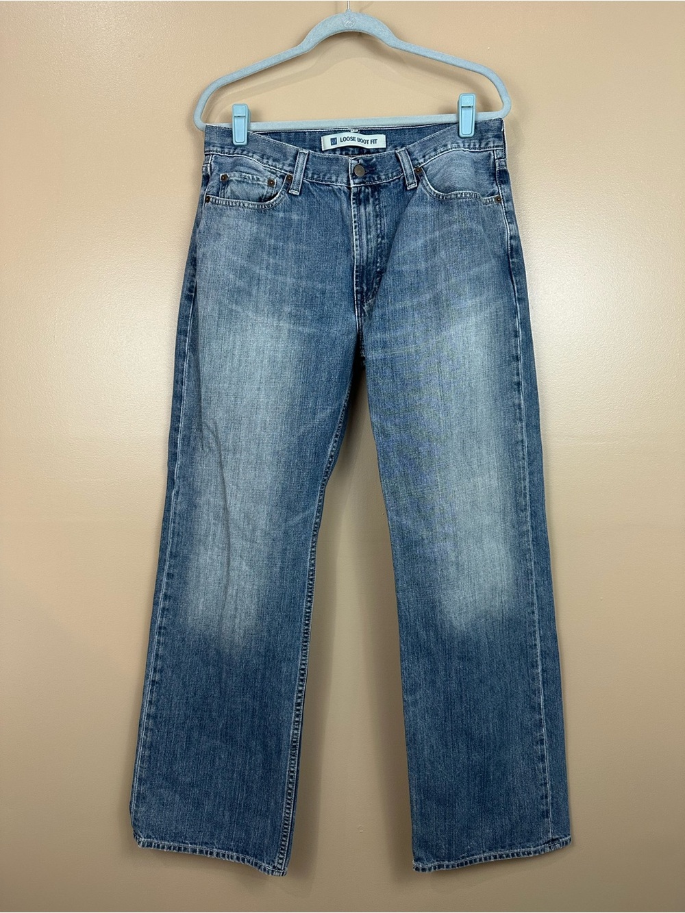 Vintage Y2K Gap Loose Boot Fit Jeans Men’s 34x34 Faded Blue Denim 100% Cotton